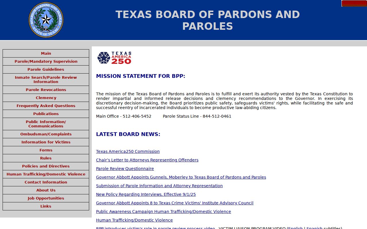 Dickens County criminal history parole decision records