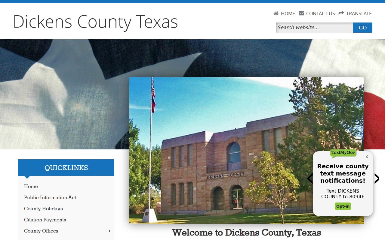 Dickens County criminal history official county homepage
