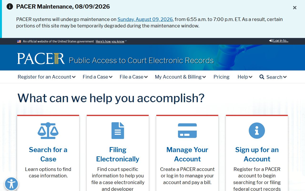 Dickens County criminal court records through federal PACER