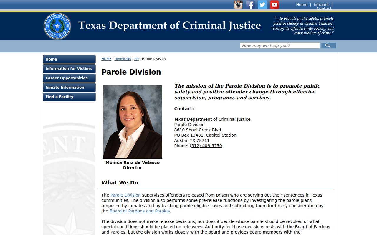 Dickens County criminal records TDCJ Parole Division