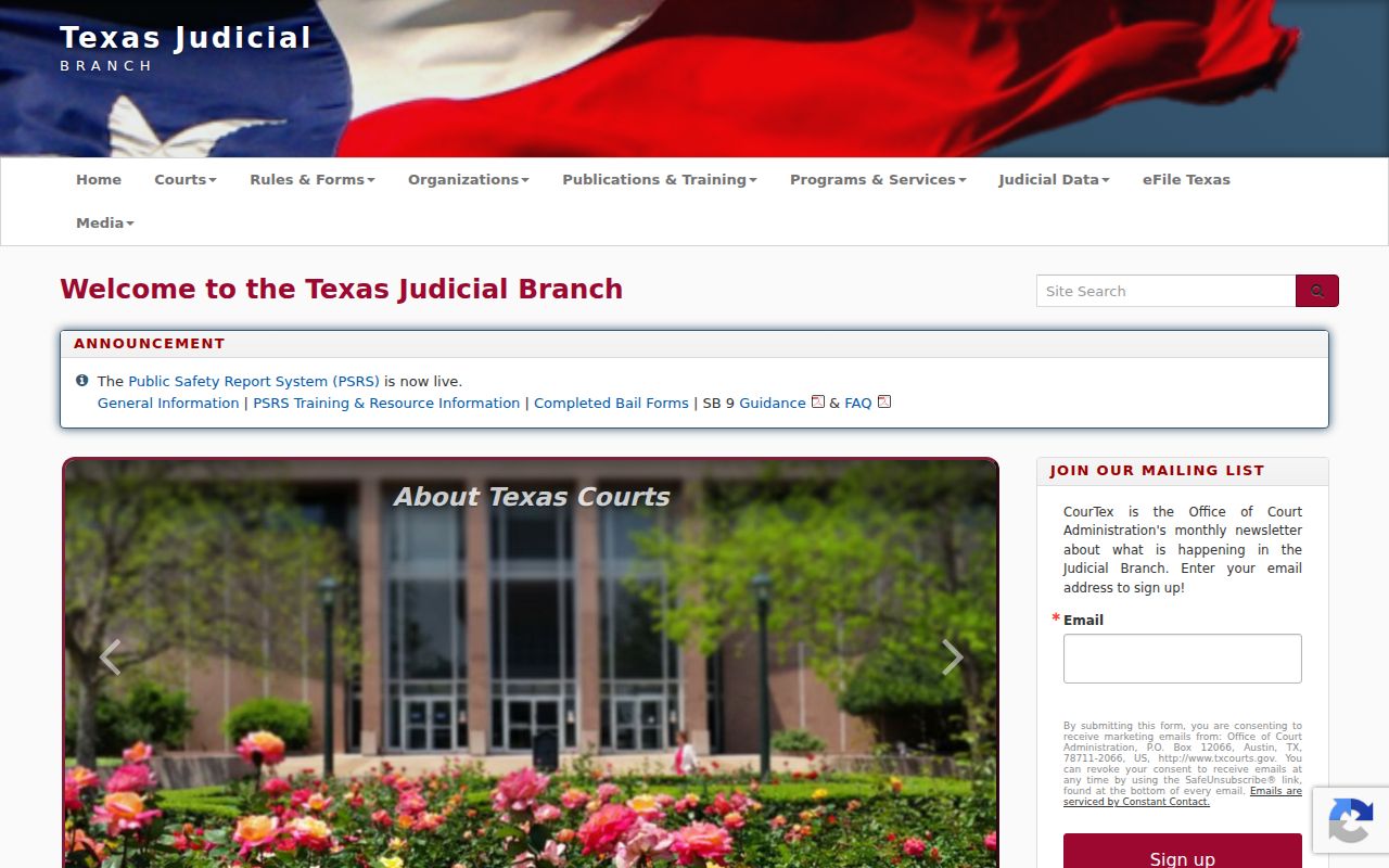 Spur criminal records source at the Texas Judicial Branch
